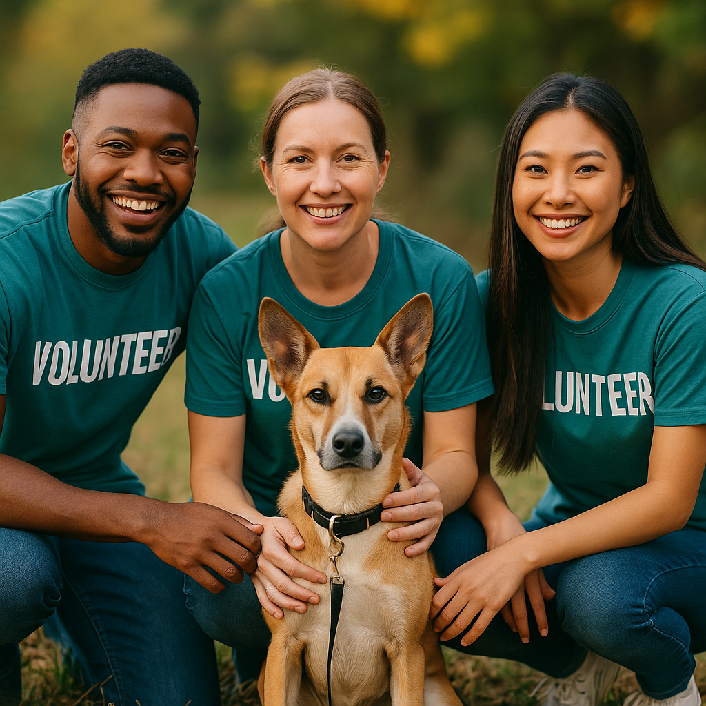 Person volunteering at shelter